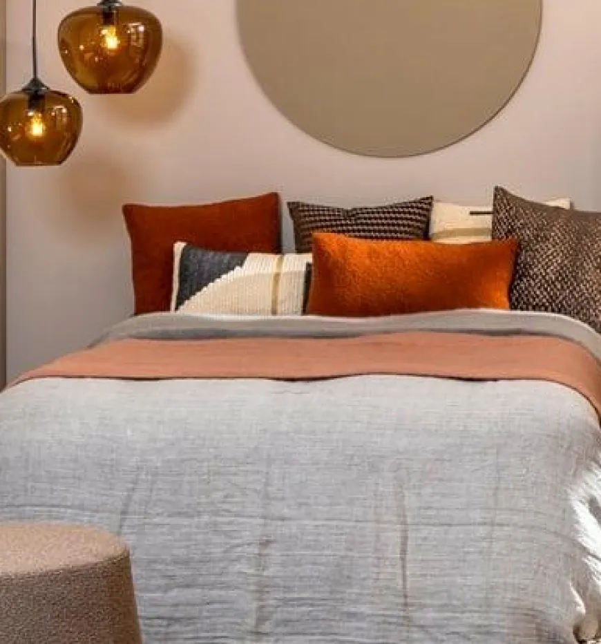 Light en Living Hanglamp MAYSON zwart+glas bruin - Diverse maten