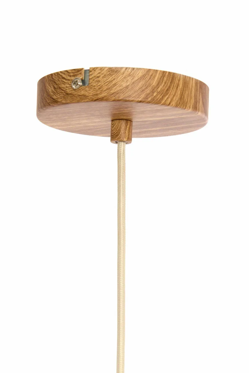 Light en Living Hanglamp Ø22x41,5 cm DANIA hout print naturel+touw crème