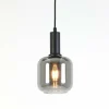 Light en Living Hanglamp Ø21x37 cm LEKAR zwart+smoke glas