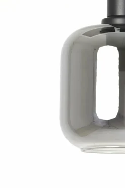 Light en Living Hanglamp Ø21x37 cm LEKAR zwart+smoke glas