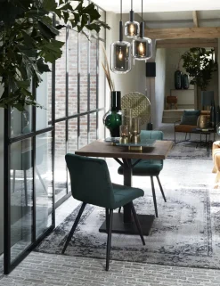 Light en Living Hanglamp Ø21x37 cm LEKAR zwart+smoke glas