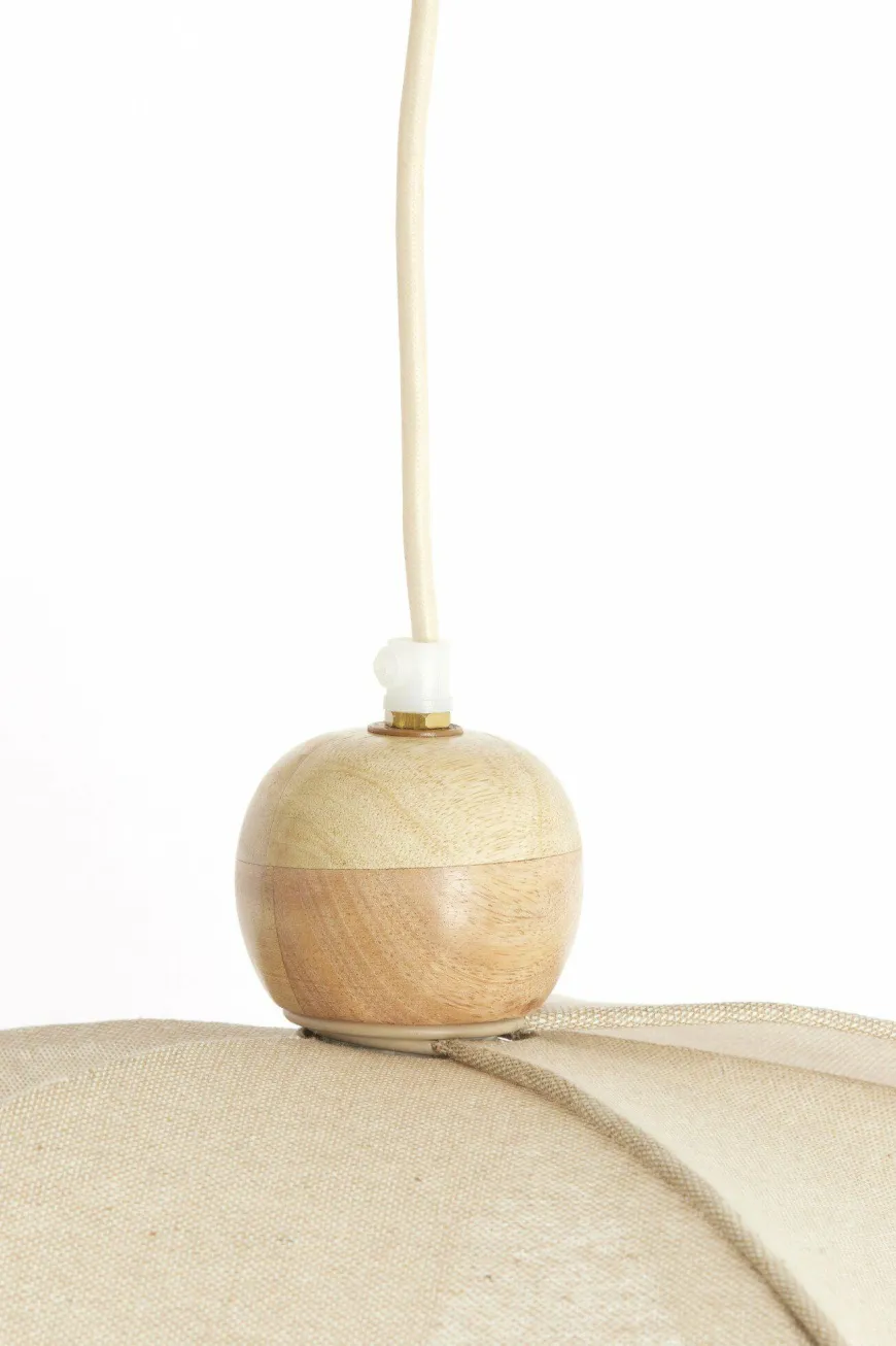 Light en Living Hanglamp Ø60x30 cm LAVRIRIA natural+hout