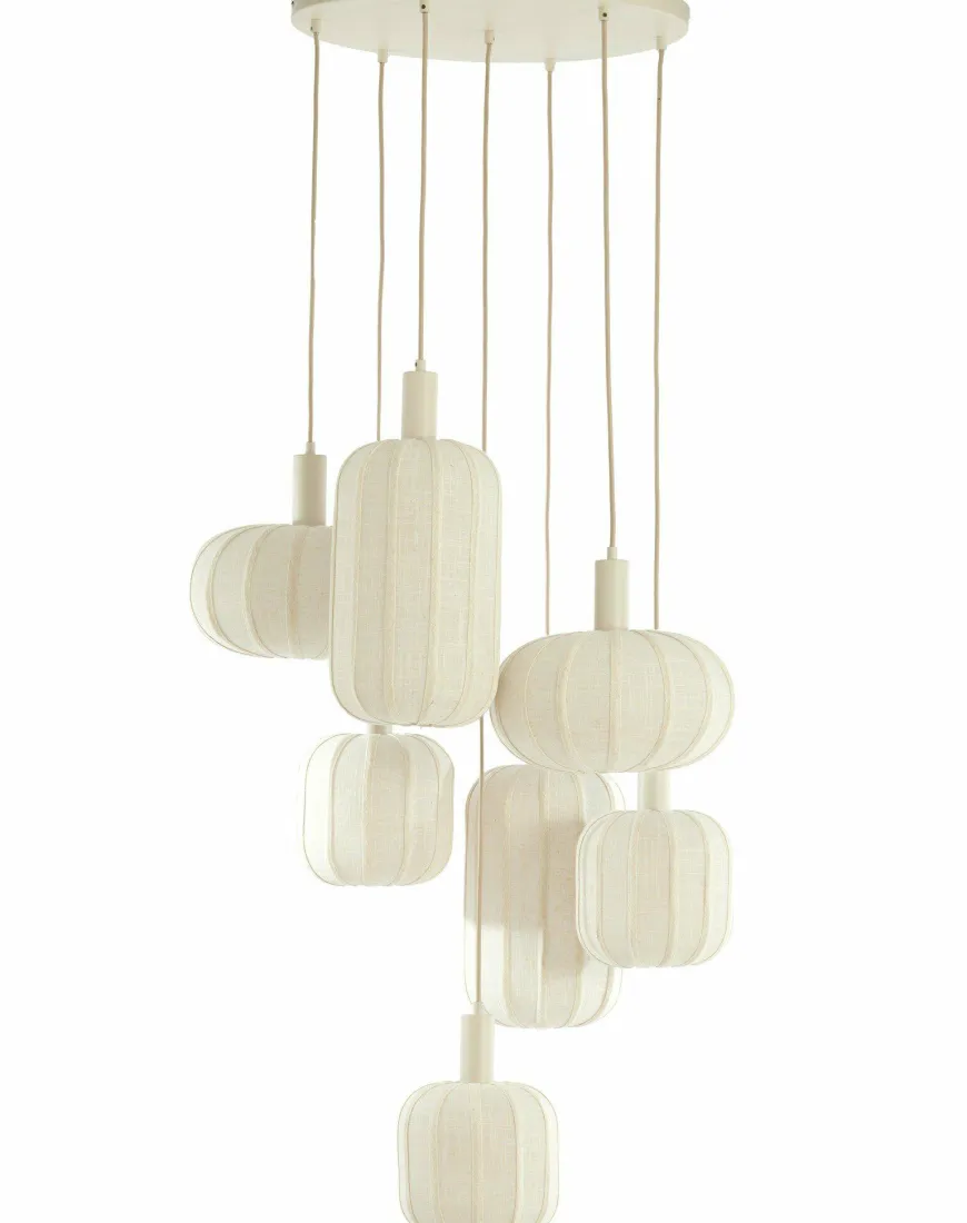 Light en Living Hanglamp 7L Ø53x34 cm TUFIA linnen crème