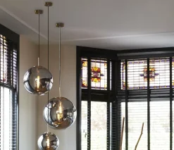 Light en Living Hanglamp MEDINA antiek brons+glas smoke 2 maten