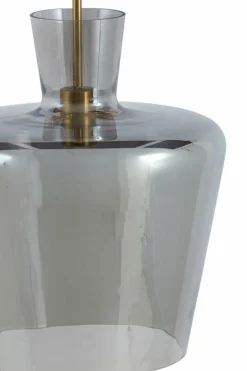 Light en Living Hanglamp Ø25x31 cm MYLES smoke glas+antiek brons