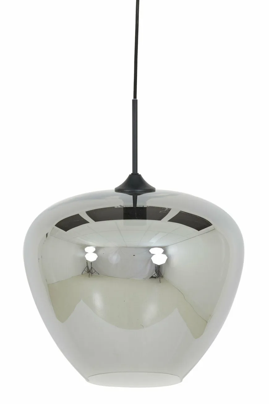 Light en Living Hanglamp MAYSON mat zwart+glas smoke - Diverse maten