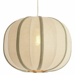 Light en Living Hanglamp Ø40x30 cm ESMIRIA naturel+olijfgroen