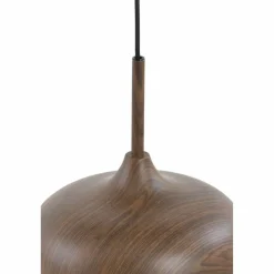 Light en Living Hanglamp 3L 90x22x32 cm DANIA hout print d bruin+touw crème