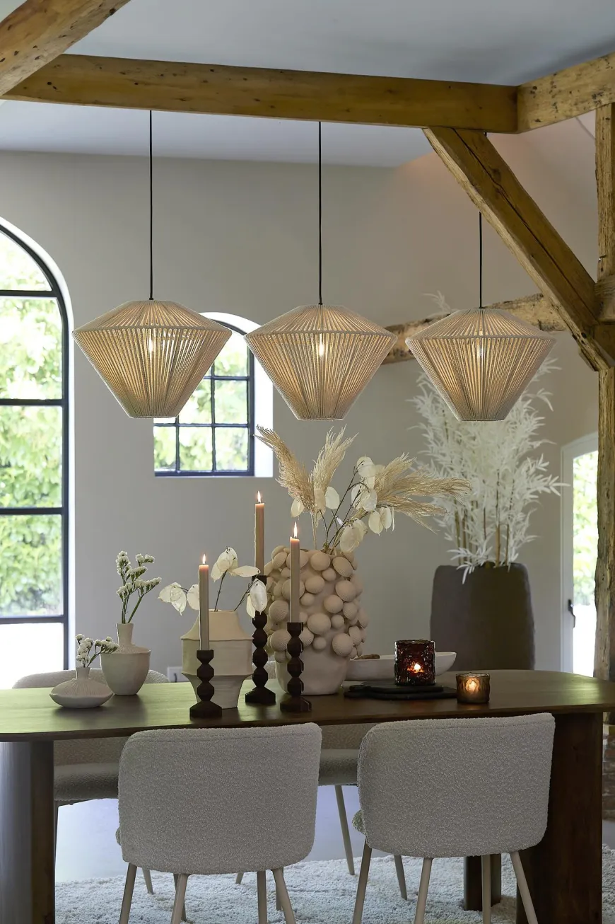 Light en Living Hanglamp 3L 120x42x130 cm FELIDA crème