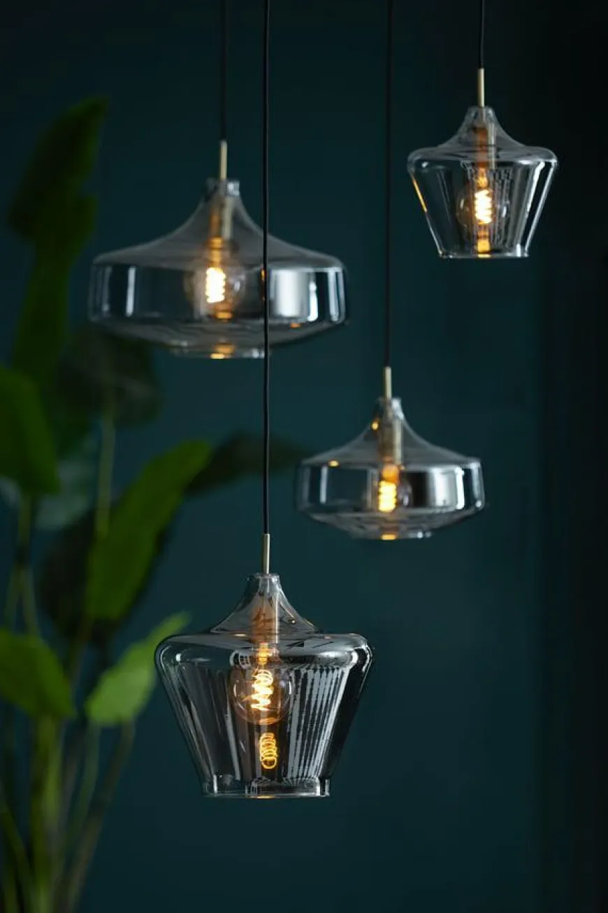 Light en Living Hanglamp Ø29,5x21 cm SOLNA antiek brons+smoke glas