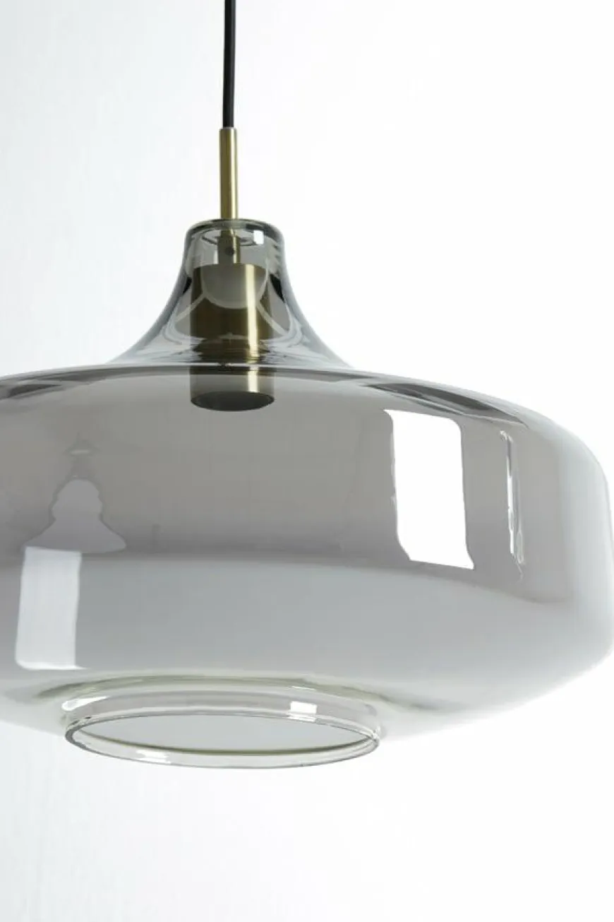 Light en Living Hanglamp Ø29,5x21 cm SOLNA antiek brons+smoke glas