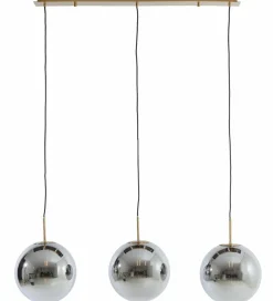Light en Living Hanglamp 3L 120x30x30 cm MEDINA glas smoke+goud