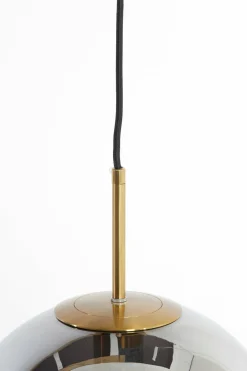 Light en Living Hanglamp 3L 120x30x30 cm MEDINA glas smoke+goud