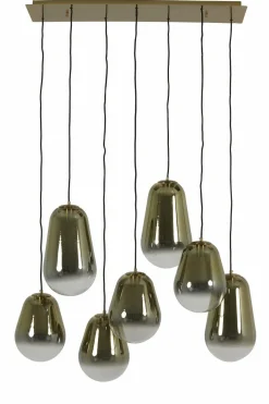 Light en Living Hanglamp 7L 100x35x69 cm MAEVE glas goud-helder+goud