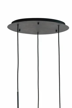 Light en Living Hanglamp 3L Ø40x160 cm MAYSON mat zwart+glas smoke