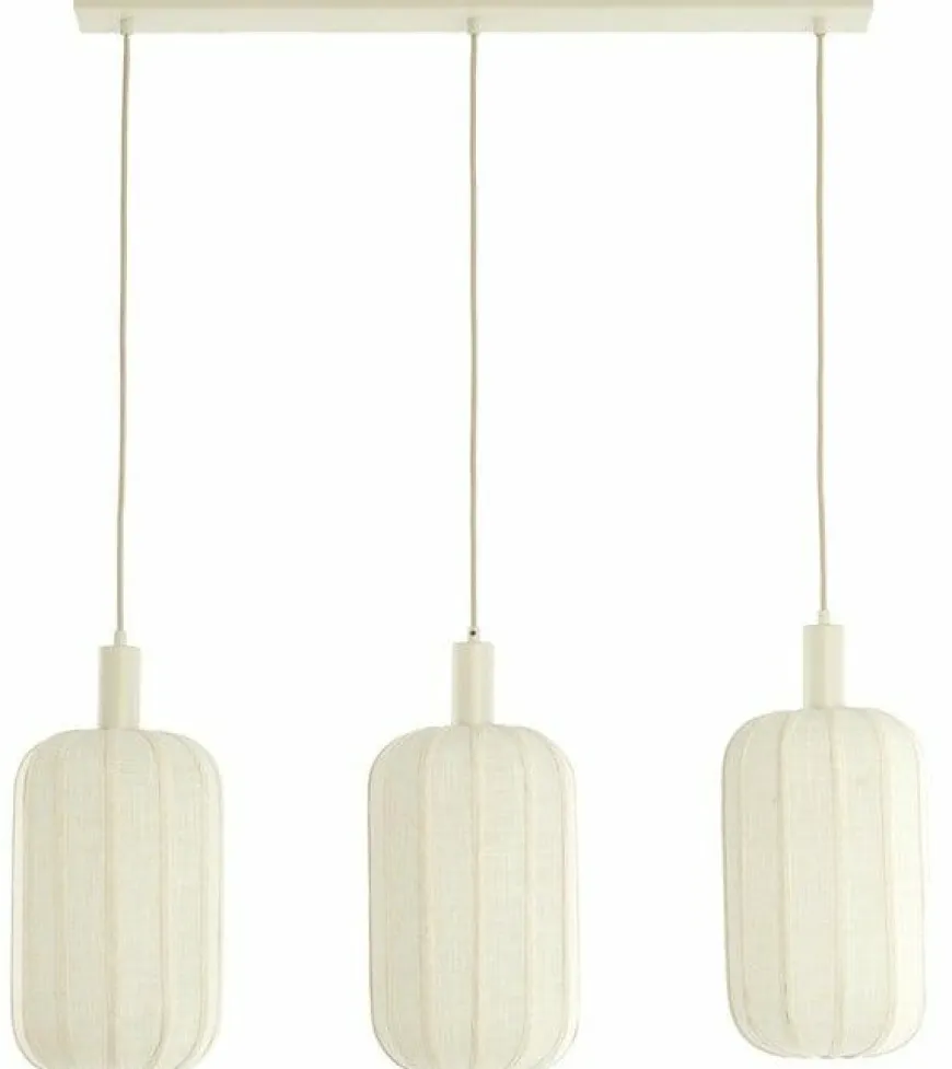 Light en Living Hanglamp 3L 80x21x34 cm TUFIA linnen cream