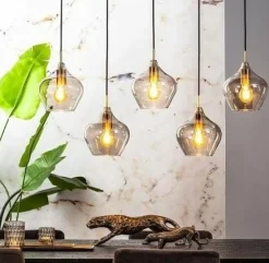 Light en Living Hanglamp 5L 104x20x120 cm RAKEL antiek brons+smoke