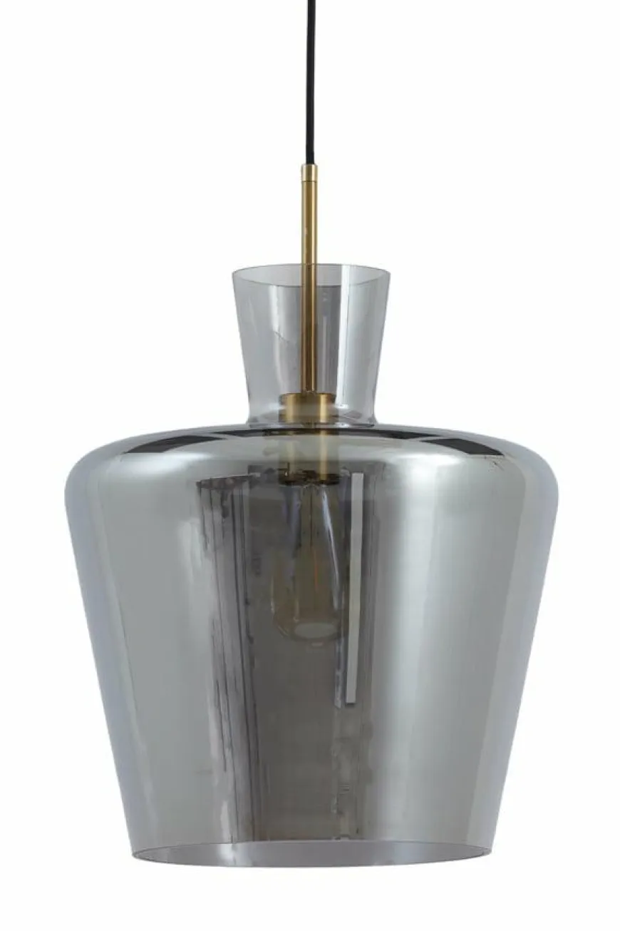 Light en Living Hanglamp Ø35x43 cm MYLES smoke glas+antiek brons
