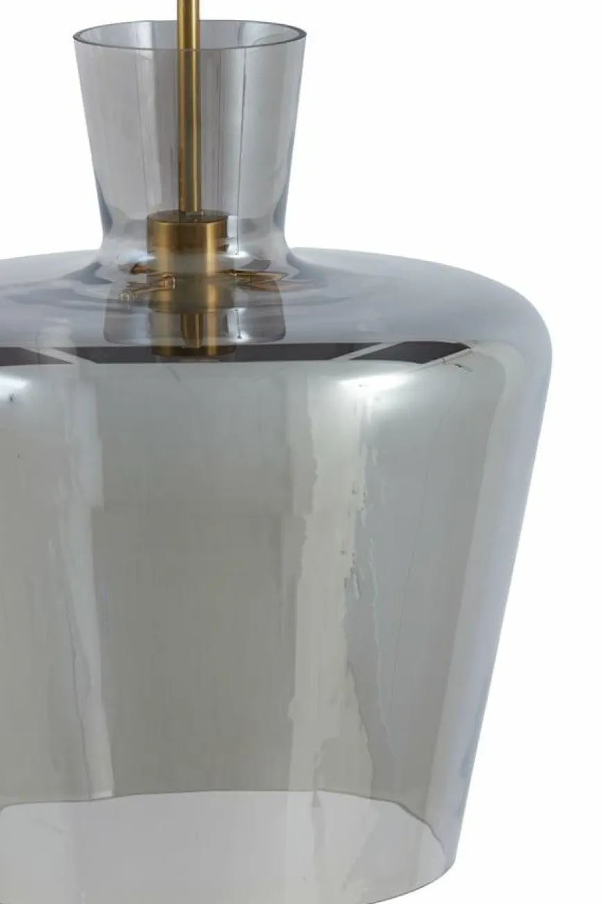 Light en Living Hanglamp Ø35x43 cm MYLES smoke glas+antiek brons