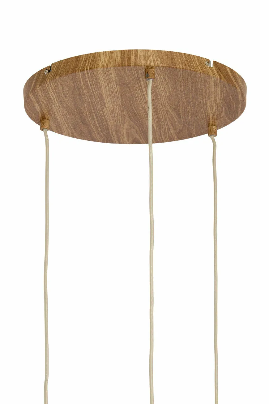 Light en Living Hanglamp 3L Ø35x32 cm DANIALO hout print naturel+touw crème