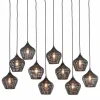 Light en Living Hanglamp 10L 120x25x29,5 cm ALVARO mat zwart