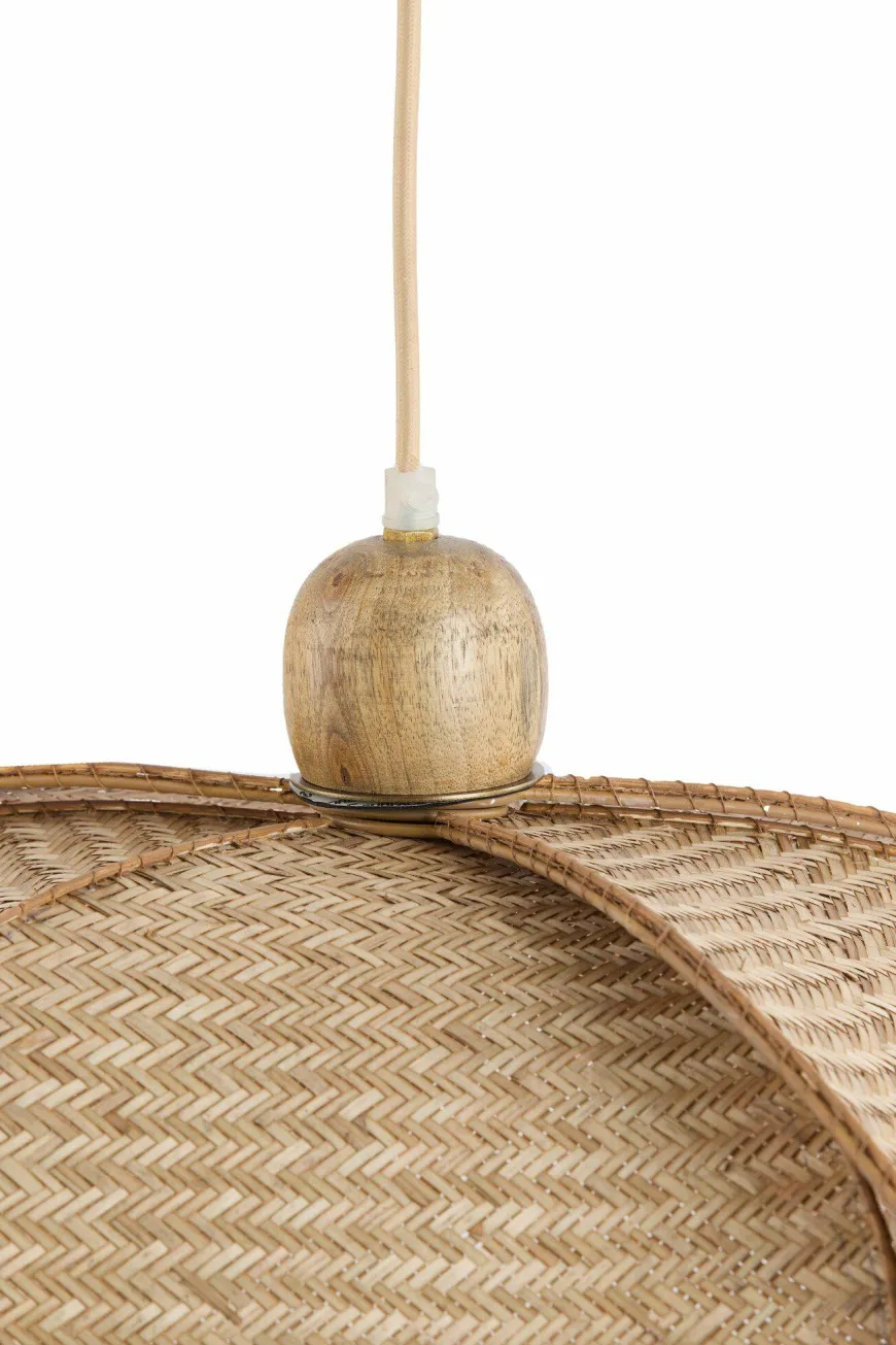 Light en Living Hanglamp Ø48x29 cm LAVRIO webbing naturel+hout