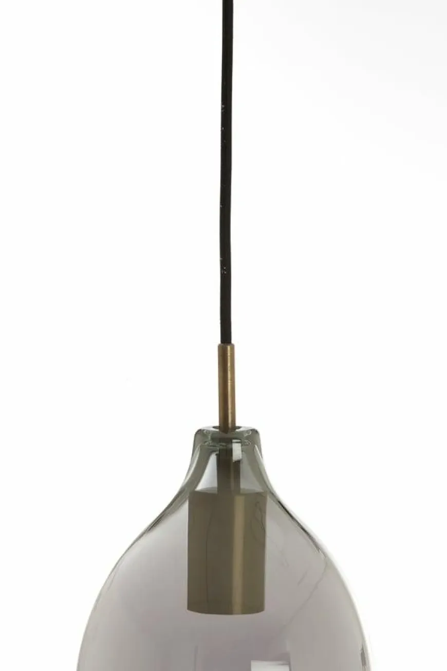 Light en Living Hanglamp 3L Ø35x32 cm LUKARO antiek brons+glas smoke
