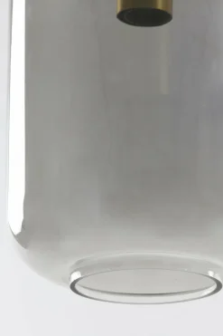 Light en Living Hanglamp Ø22x52 cm LEKAR antiek brons+smoke glas