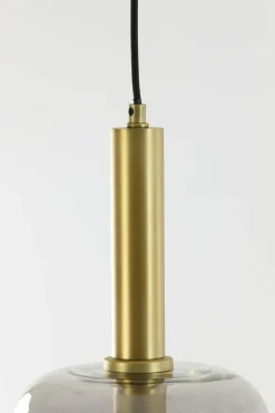 Light en Living Hanglamp Ø22x52 cm LEKAR antiek brons+smoke glas
