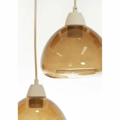 Light en Living Hanglamp 5L 104x19x14 cm BISHO glas bruin+zand