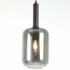 Light en Living Hanglamp Ø22x52 cm LEKAR zwart+smoke glas