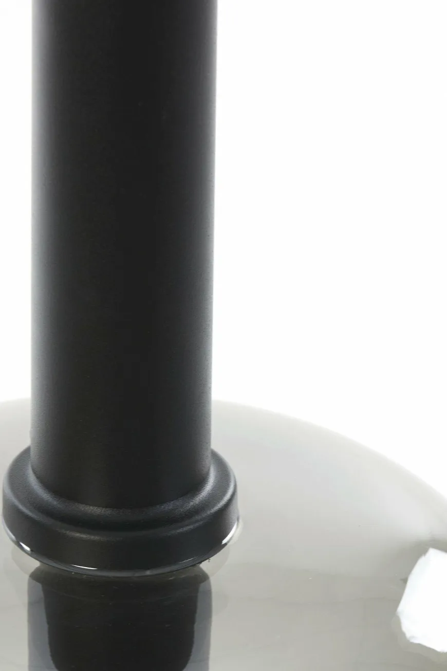 Light en Living Hanglamp Ø22x52 cm LEKAR zwart+smoke glas