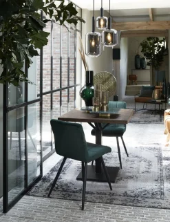 Light en Living Hanglamp Ø22x52 cm LEKAR zwart+smoke glas
