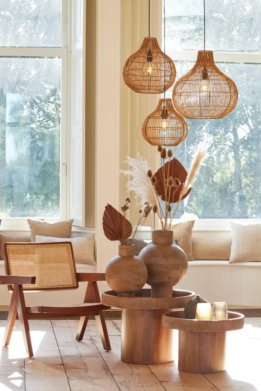 Light en Living Hanglamp Ø30x31,5 cm PACINO rotan donker bruin