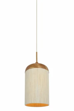 Light en Living Hanglamp Ø27,5x52 cm DANIA hout print naturel+touw crème