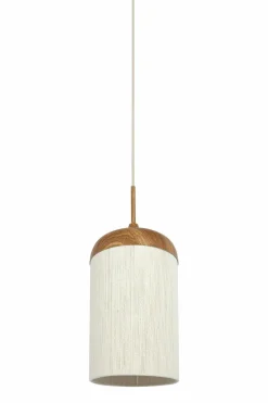 Light en Living Hanglamp Ø27,5x52 cm DANIA hout print naturel+touw crème