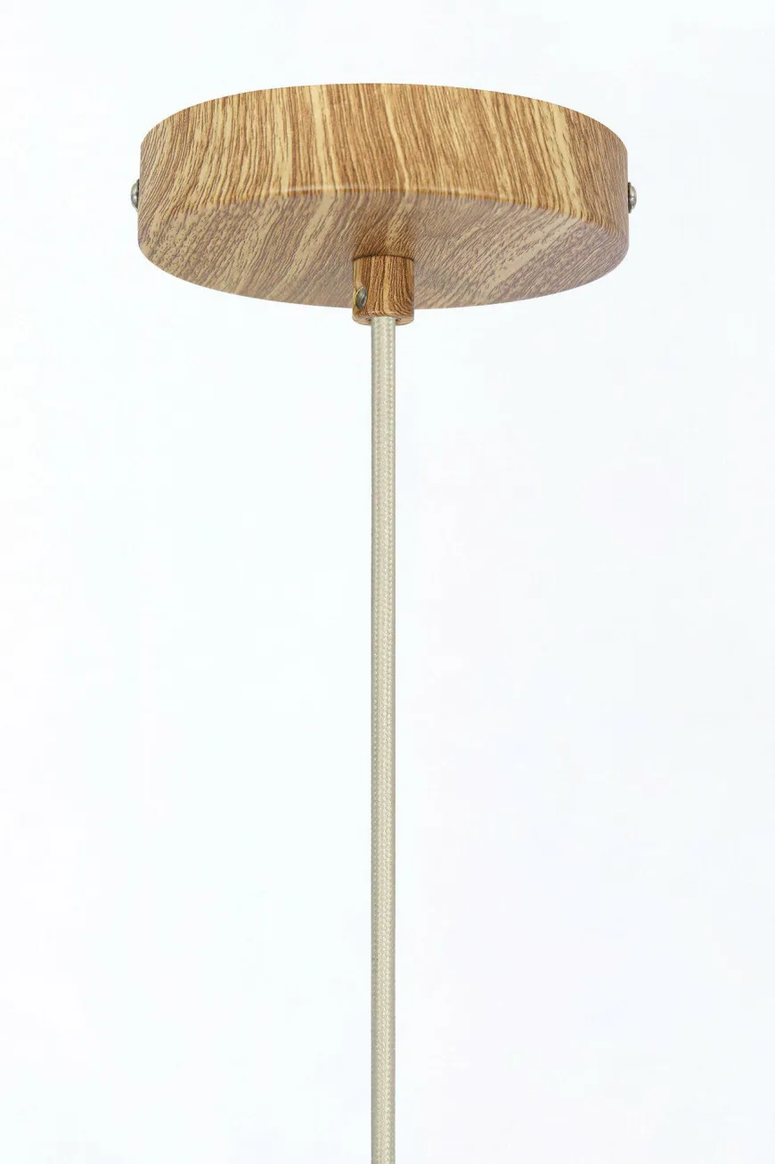 Light en Living Hanglamp Ø27,5x52 cm DANIA hout print naturel+touw crème
