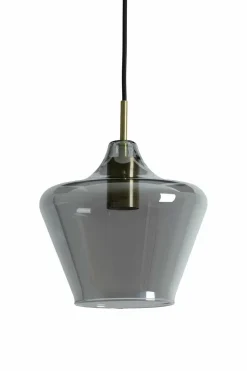 Light en Living Hanglamp Ø22x21 cm SOLLY antiek brons+smoke glas