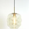 Light en Living Hanglamp MISTY goud+glas amber goud - 2 maten