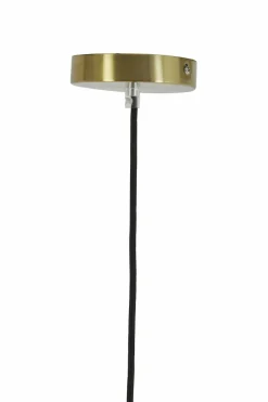 Light en Living Hanglamp MISTY goud+glas amber goud - 2 maten