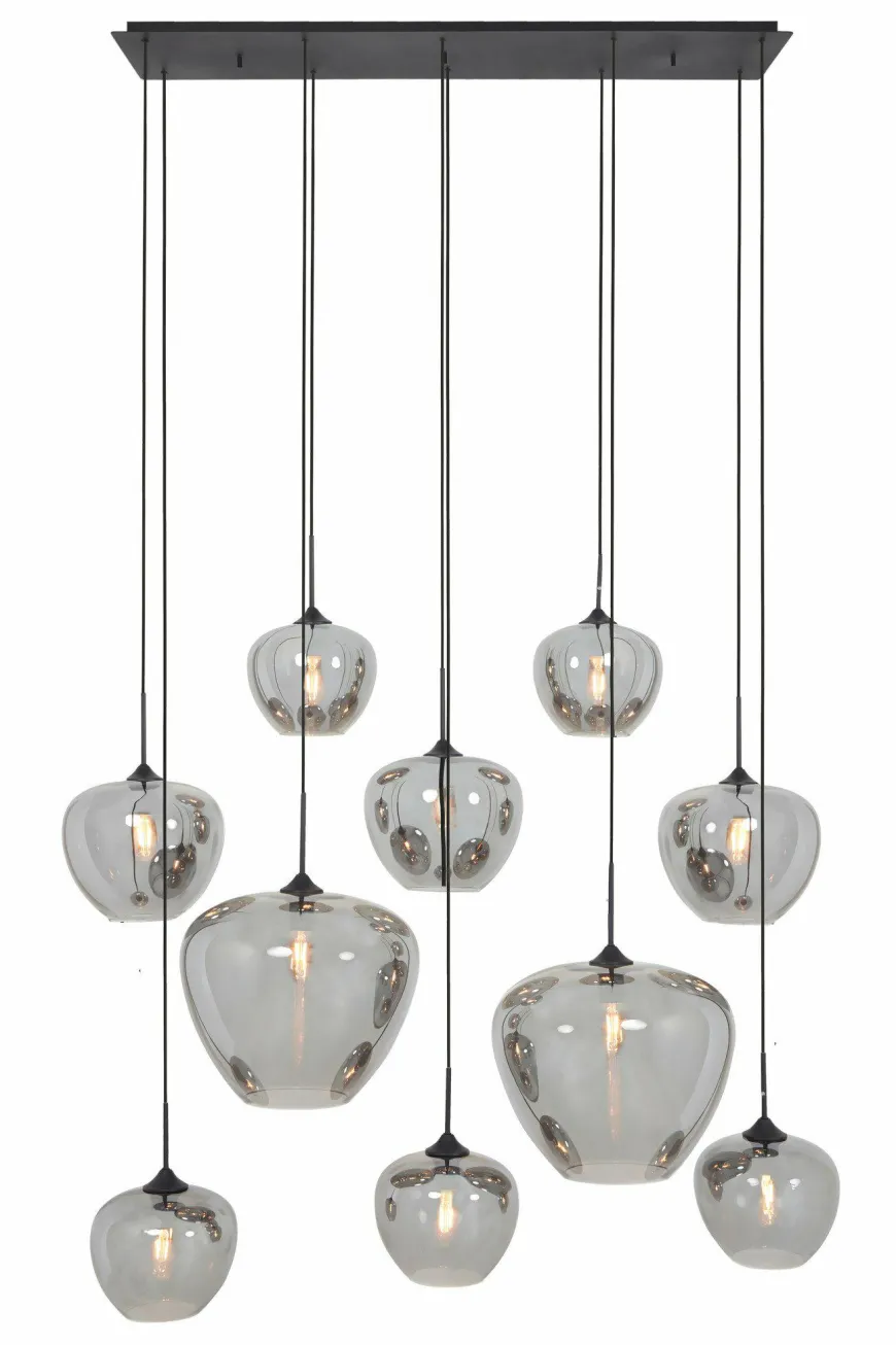 Light en Living Hanglamp Mayson Smoke met 10 lampen