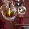 Light en Living Hanglamp MEDINA glas rainbow+zwart - 3 afmetingen