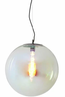 Light en Living Hanglamp MEDINA glas rainbow+zwart - 3 afmetingen