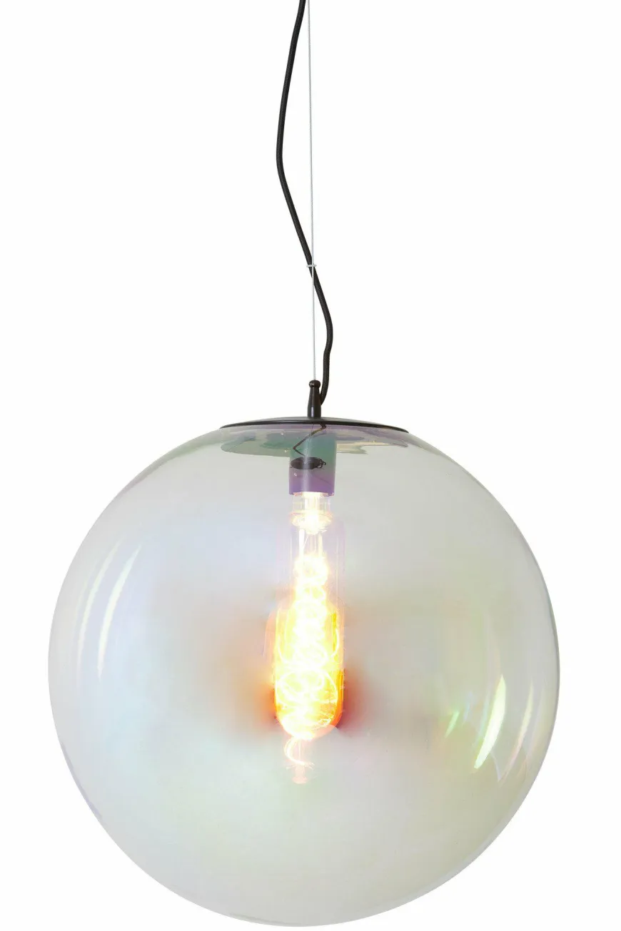 Light en Living Hanglamp MEDINA glas rainbow+zwart - 3 afmetingen