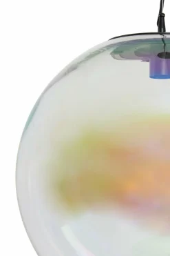 Light en Living Hanglamp MEDINA glas rainbow+zwart - 3 afmetingen