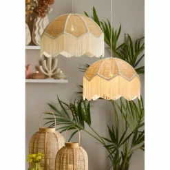 Light en Living Hanglamp Ø50x38 cm MALACIA raffia naturel+crème