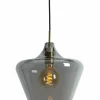 Light en Living Hanglamp Ø30x30 cm SOLLY antiek brons+smoke glas