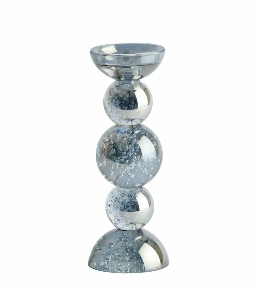 Light en Living Kaarsenhouder Ø10x26,5 cm ITINGA glas bubbel smoke