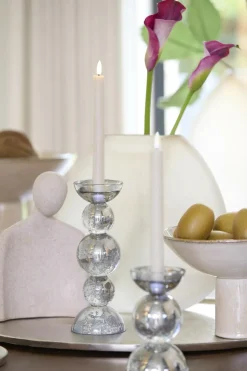 Light en Living Kaarsenhouder Ø10x26,5 cm ITINGA glas bubbel smoke