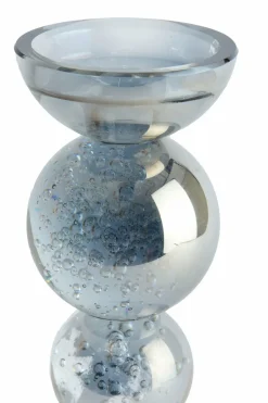 Light en Living Kaarsenhouder Ø9,5x34 cm ITINGA glas bubbel smoke